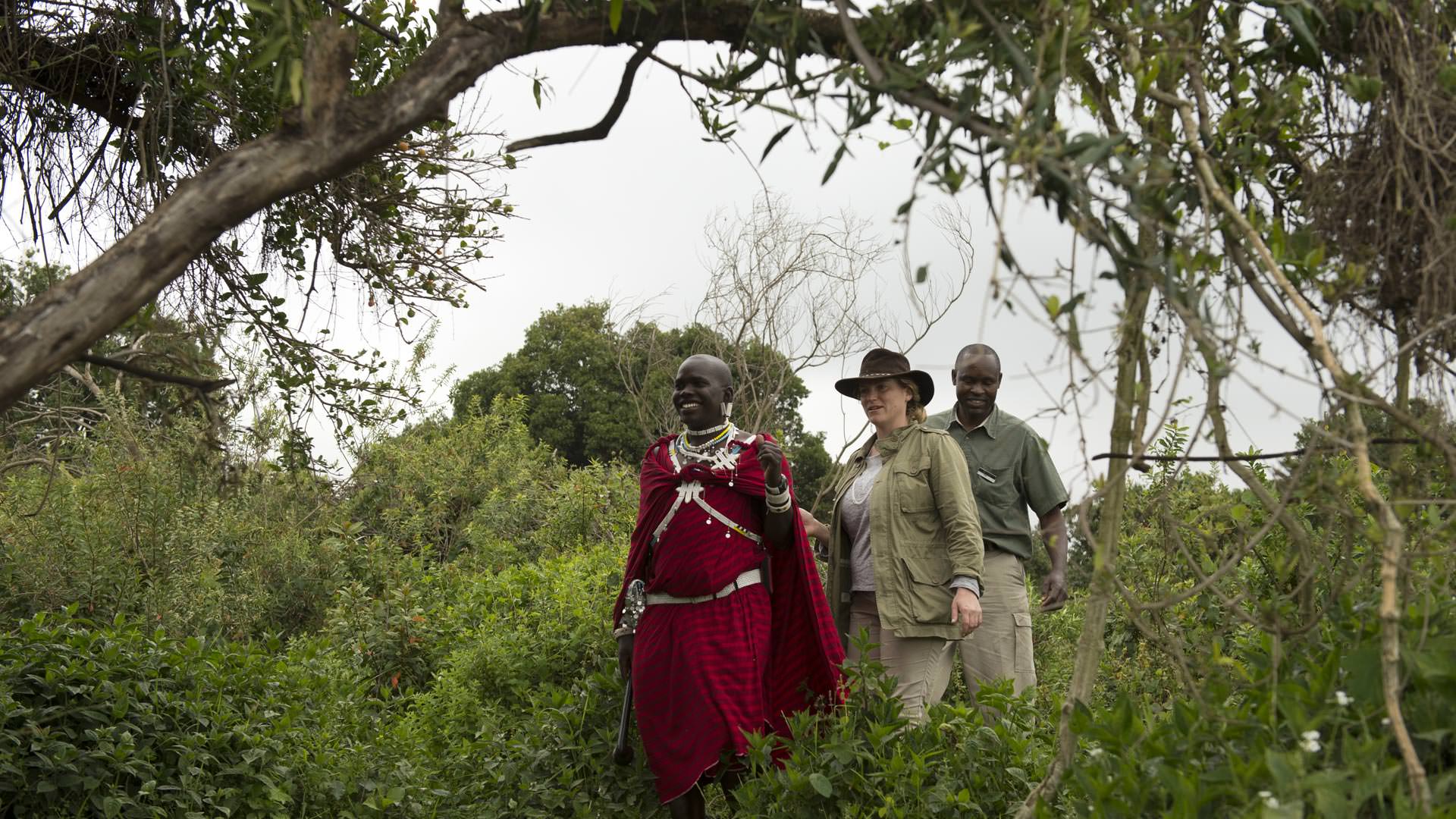 Walking with Masai guide