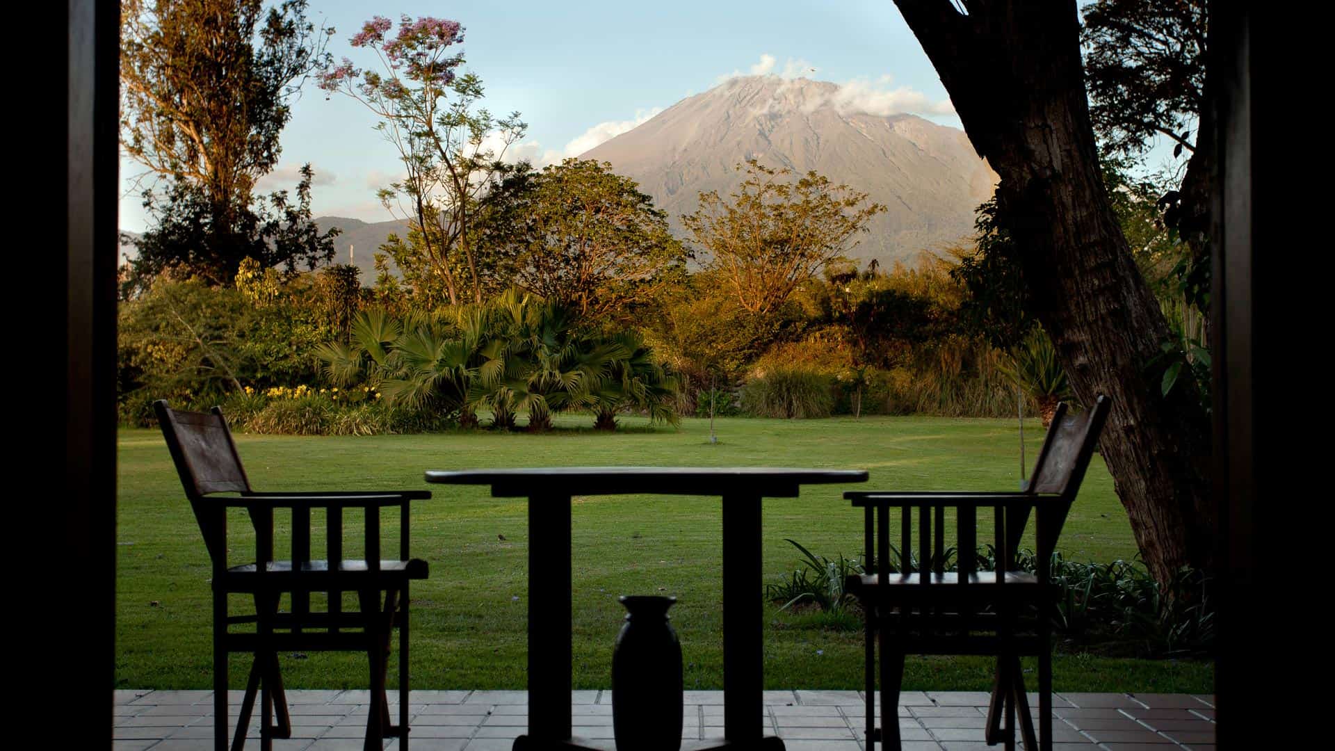 View to Mt. Meru from Legendary Lodge cottage