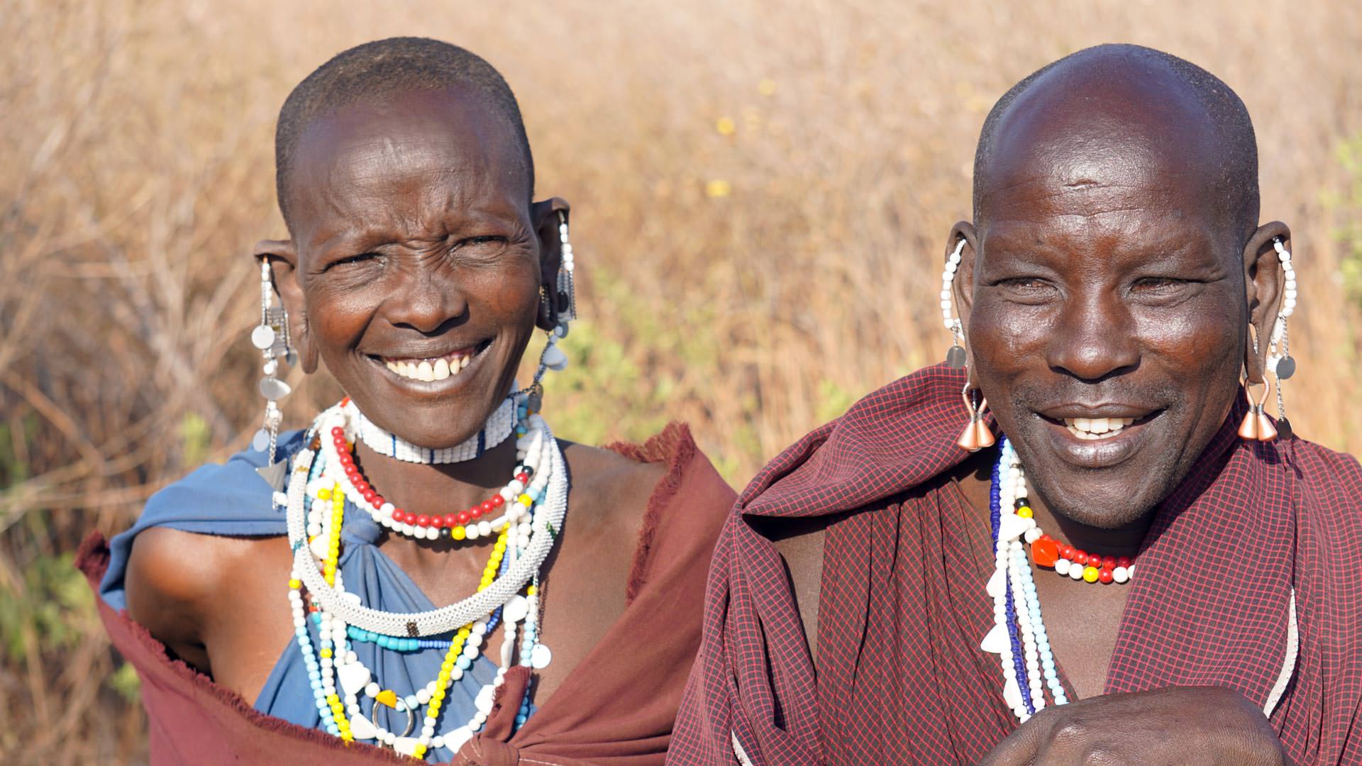 Maasai woman and man