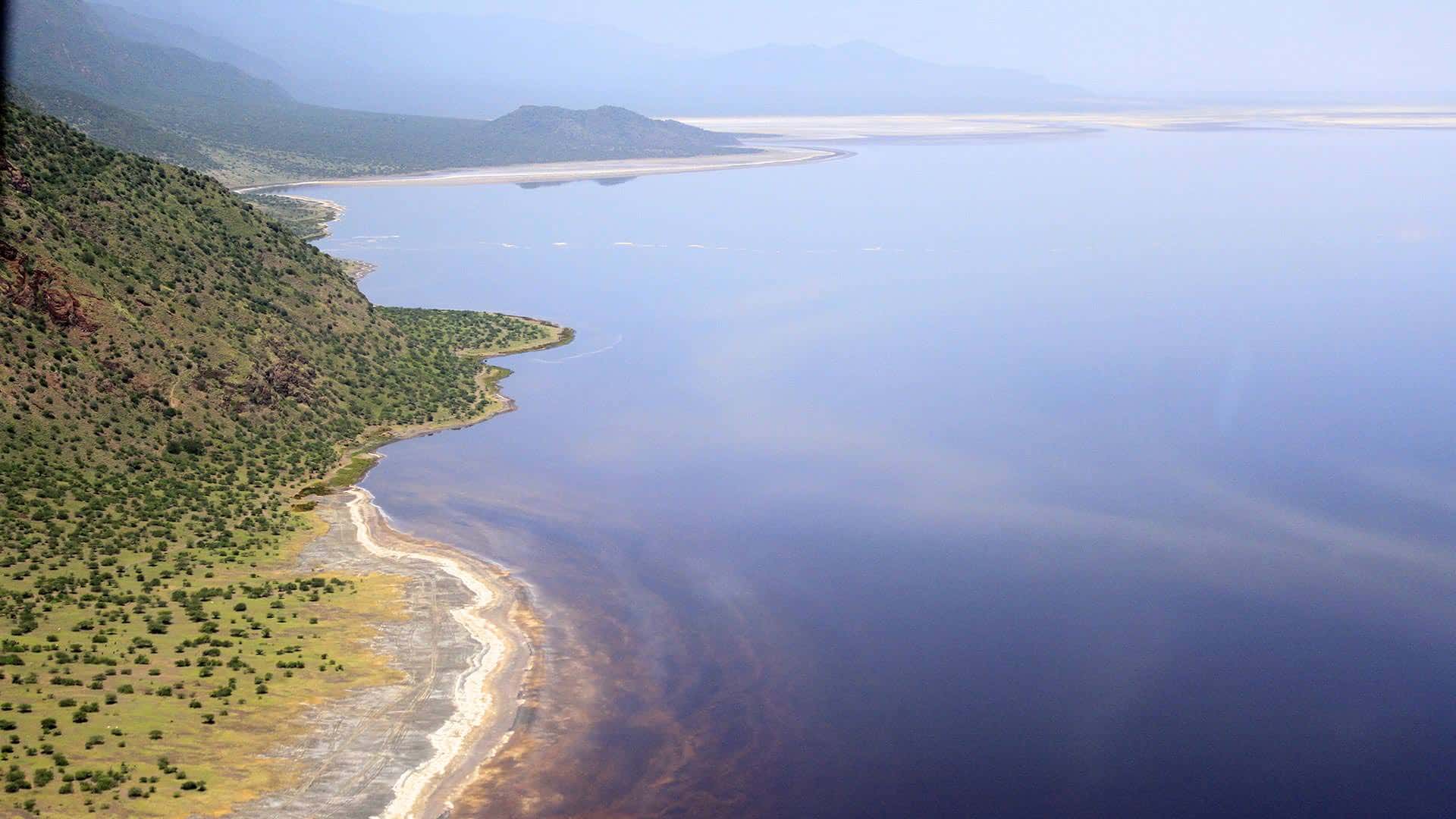 Aerial view of Lake Eyasi
