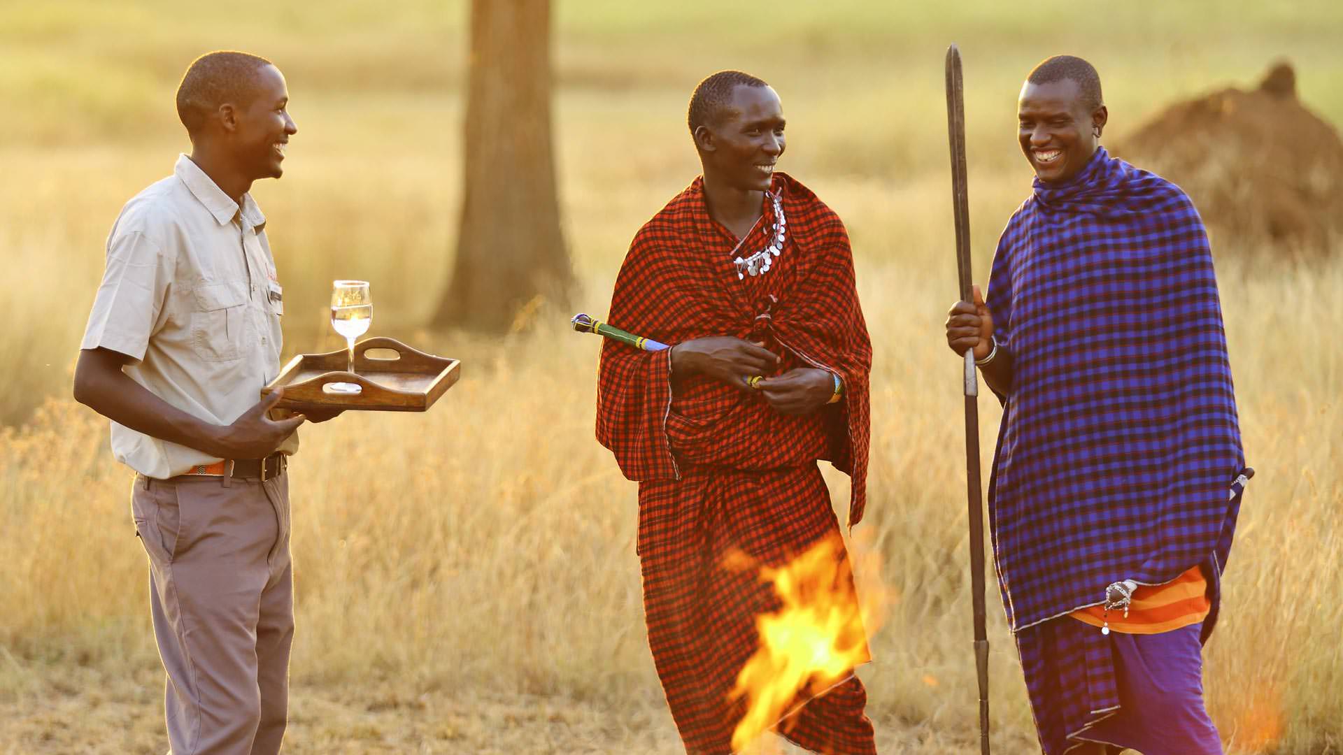 Maasai guards in camp