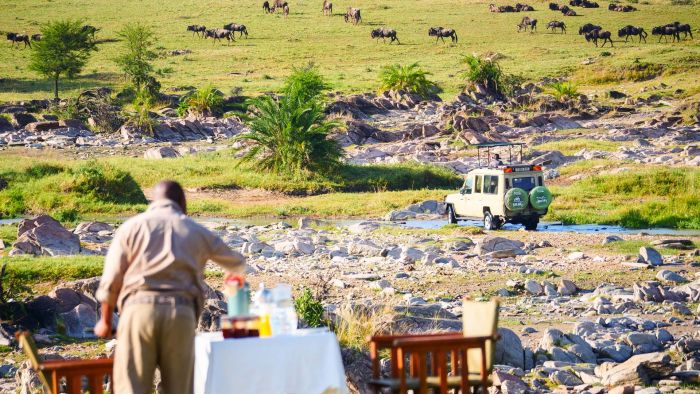 Open air breakfast with Wildebeest
