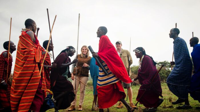 Maasai with guests